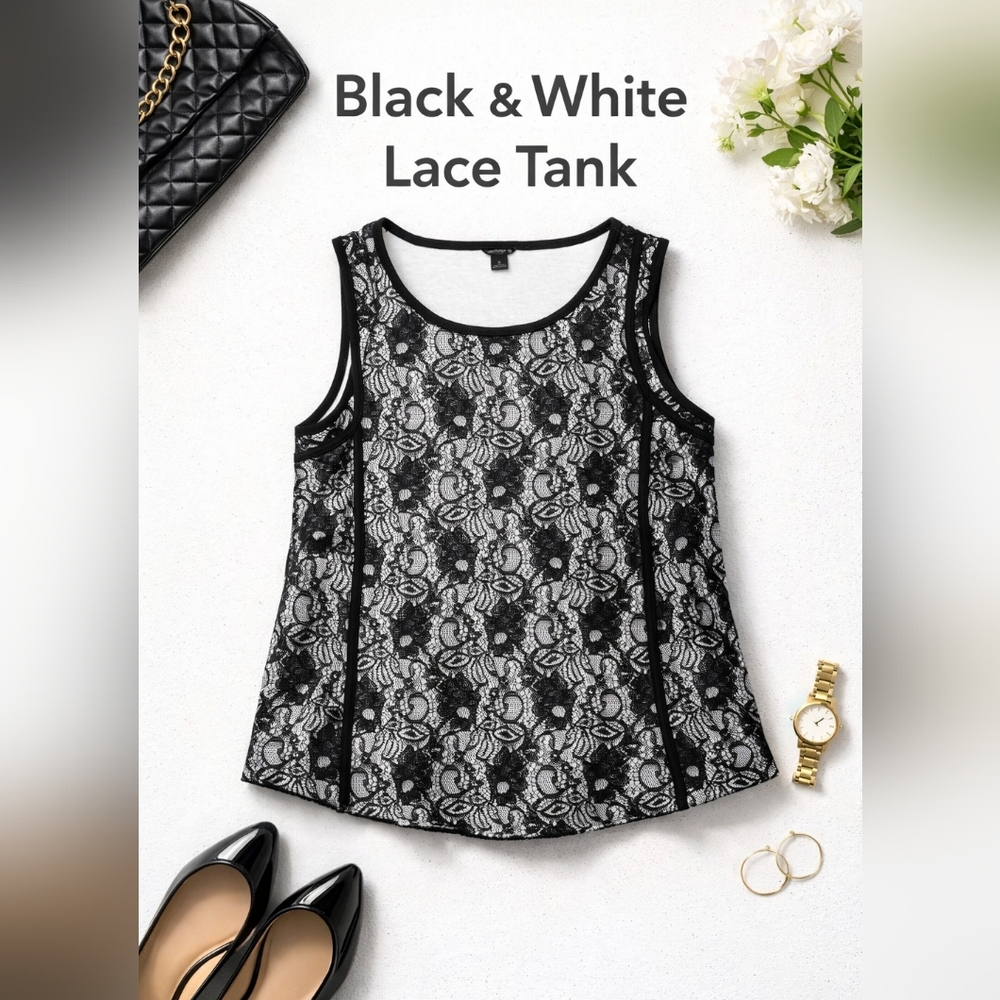 ANN Taylor Black Lace Top